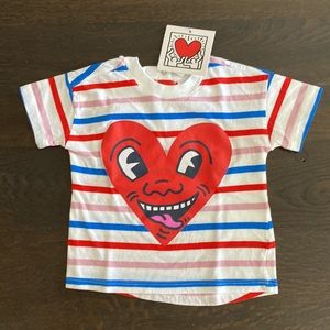 Cotton:on Baby K. Harring Heart Striped Tee Shirt
